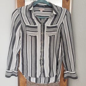 White/dark grey striped blouse